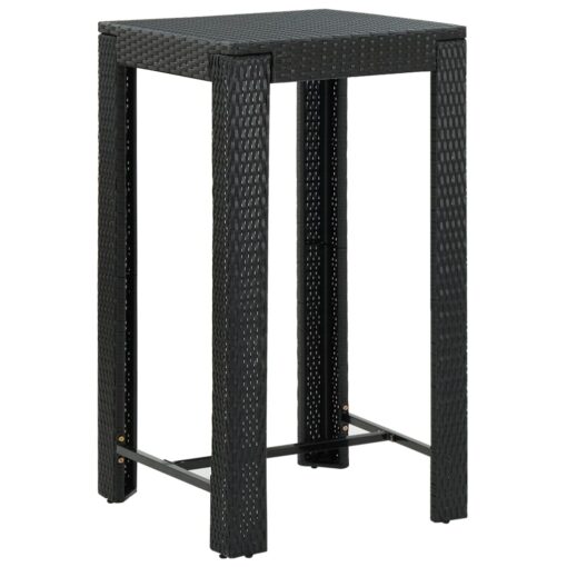  5 Piece Garden Bar Set with Cushions Poly Rattan Black - Image 4