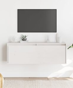 vidaXL Wall Cabinet White 100x30x35 cm Solid Wood Pine