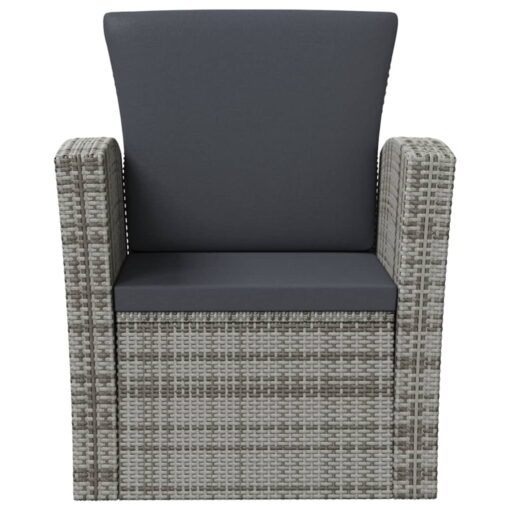  16 Piece Garden Lounge Set with Cushions Poly Rattan Grey - Image 2