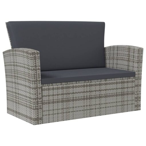  16 Piece Garden Lounge Set with Cushions Poly Rattan Grey - Image 3
