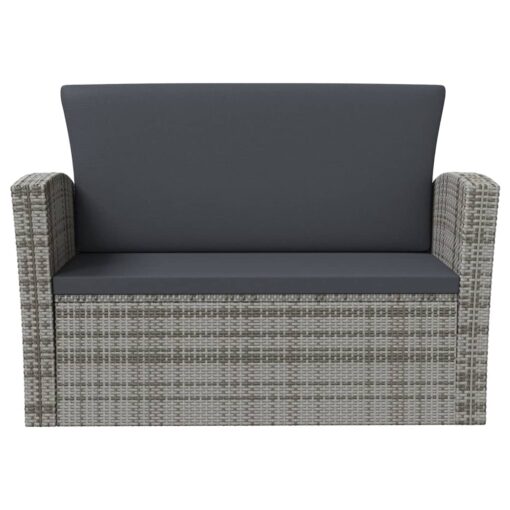  16 Piece Garden Lounge Set with Cushions Poly Rattan Grey - Image 4