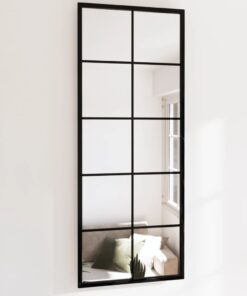 vidaXL Wall Mirror Black 100x40 cm Metal