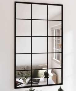 vidaXL Wall Mirror Black 100x60 cm Metal