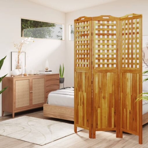 vidaXL 3-Panel Room Divider 121.5x2x180 cm Solid Wood Acacia