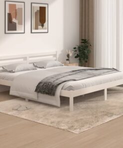 vidaXL Bed Frame without Mattress 180x200cm White Super King Size