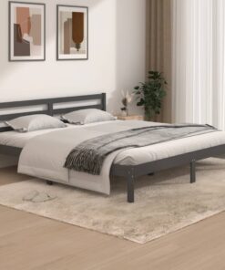 vidaXL Bed Frame without Mattress 180x200cm Grey Super King Size