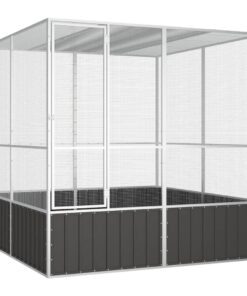 vidaXL Bird Cage Anthracite 213.5x217.5x211.5 cm Galvanised Steel