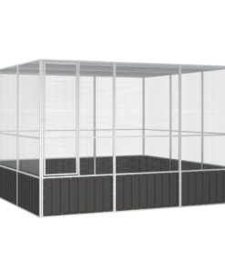 vidaXL Bird Cage Anthracite 302.5x324.5x211.5 cm Galvanised Steel