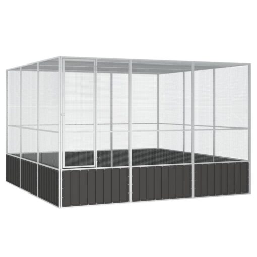 vidaXL Bird Cage Anthracite 302.5x324.5x211.5 cm Galvanised Steel