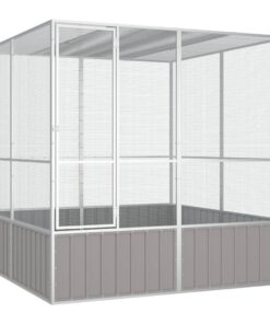 vidaXL Bird Cage Grey 213.5x217.5x211.5 cm Galvanised Steel