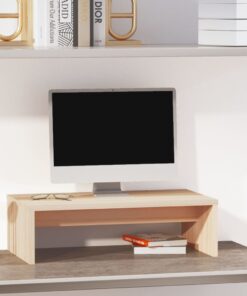 vidaXL Monitor Stand 50x27x15 cm Solid Wood Pine