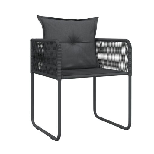 vidaXL 7 Piece Garden Dining Set Black - Image 3