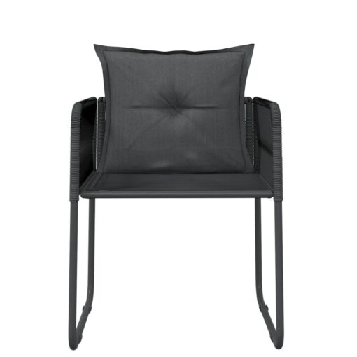vidaXL 7 Piece Garden Dining Set Black - Image 4
