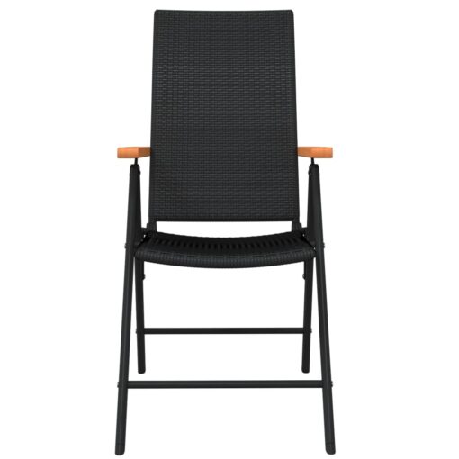  3 Piece Garden Dining Set Black - Image 2