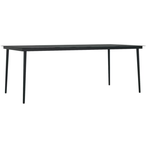 7 Piece Garden Dining Set Black - Image 3