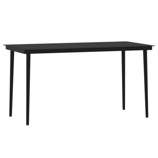 vidaXL 7 Piece Garden Dining Set Black - Image 3