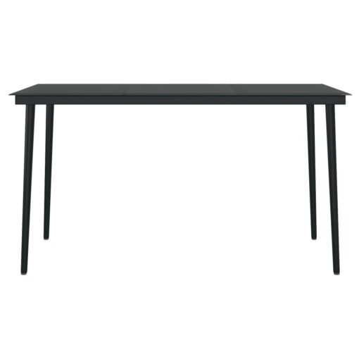 vidaXL 7 Piece Garden Dining Set Black - Image 4