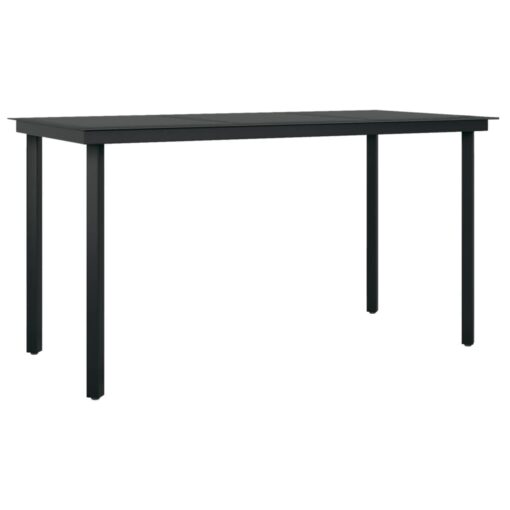 vidaXL 7 Piece Garden Dining Set Black - Image 3
