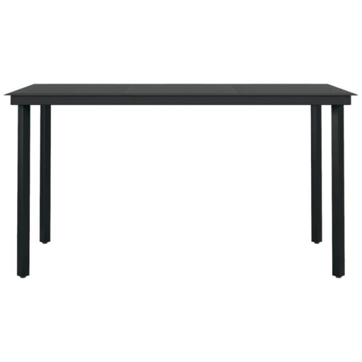 vidaXL 7 Piece Garden Dining Set Black - Image 4