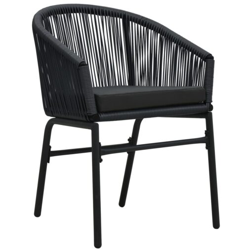  3 Piece Garden Dining Set Black - Image 2