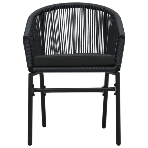  3 Piece Garden Dining Set Black - Image 3