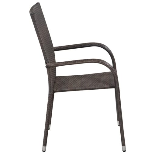  3 Piece Garden Dining Set Brown and Black - Image 2
