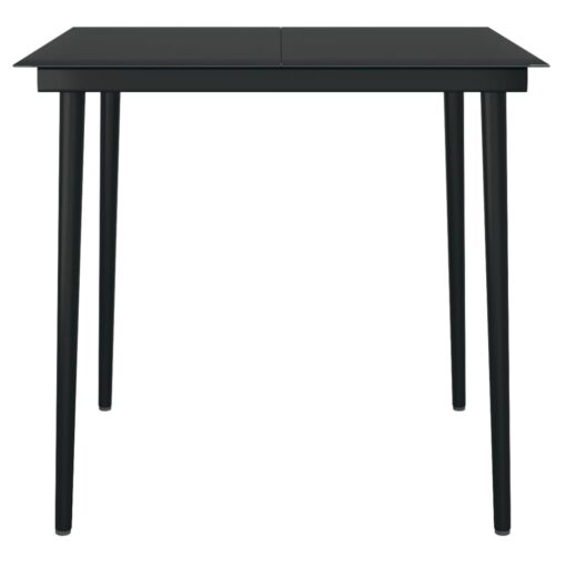  5 Piece Garden Dining Set Black - Image 4