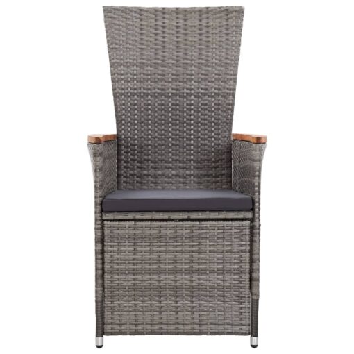 9 Piece Garden Dining Set with Cushions Grey - Image 2