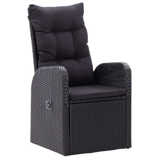 vidaXL 5 Piece Garden Dining Set with Cushions Black - Image 2