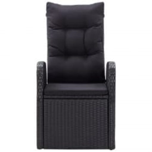 vidaXL 5 Piece Garden Dining Set with Cushions Black - Image 3