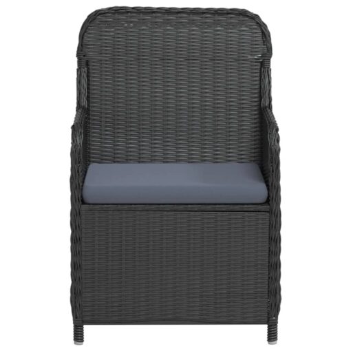 vidaXL 7 Piece Garden Dining Set with Cushions Black - Image 2