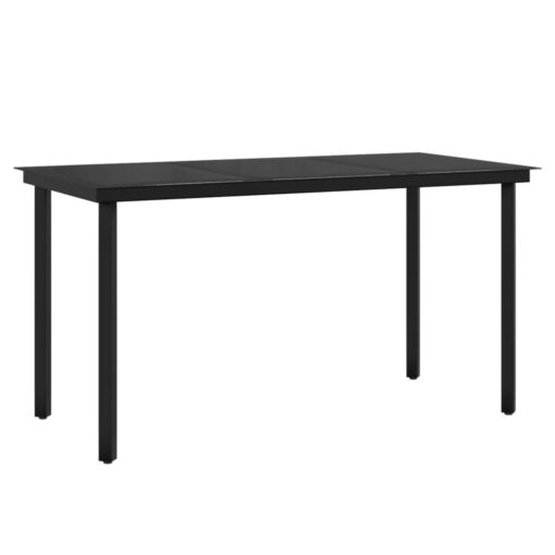 vidaXL 7 Piece Garden Dining Set with Cushions Black - Image 3
