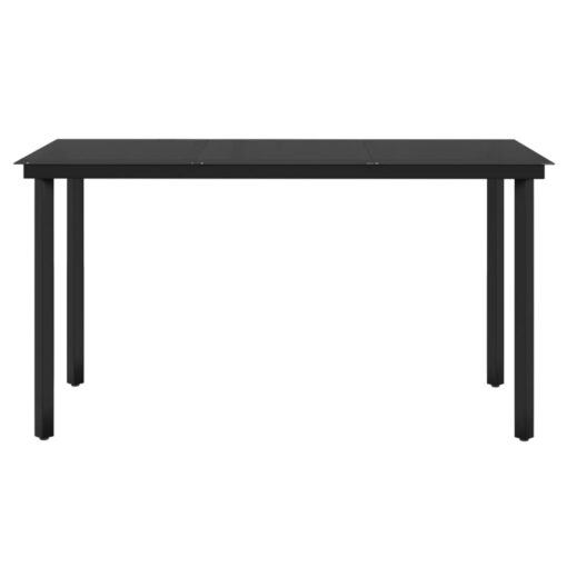 vidaXL 7 Piece Garden Dining Set with Cushions Black - Image 4