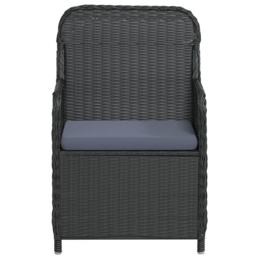vidaXL 7 Piece Garden Dining Set with Cushions Black - Image 2