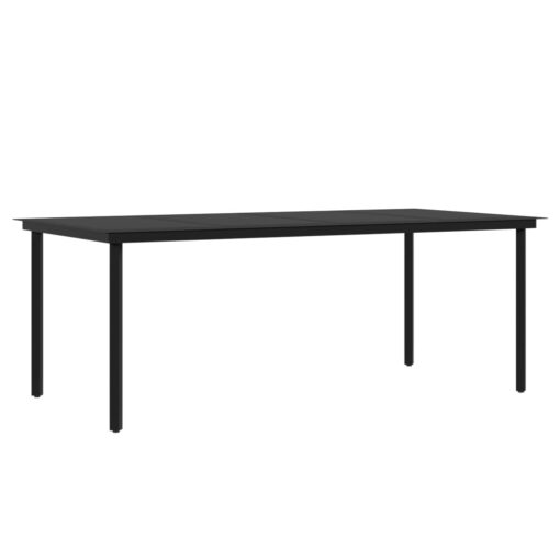 vidaXL 7 Piece Garden Dining Set with Cushions Black - Image 3