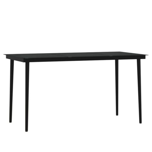 vidaXL 7 Piece Garden Dining Set with Cushions Black - Image 2