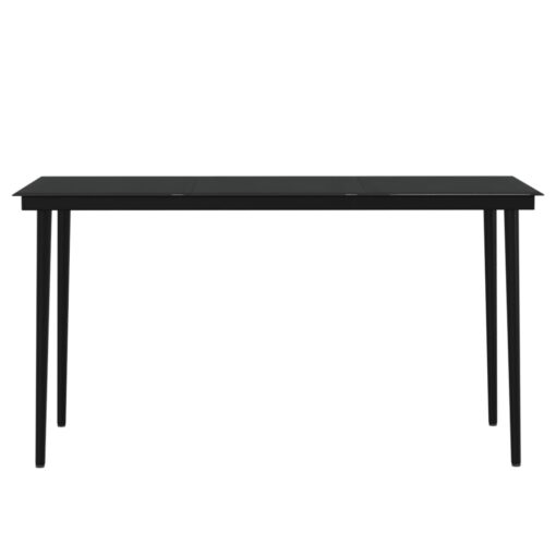 vidaXL 7 Piece Garden Dining Set with Cushions Black - Image 3