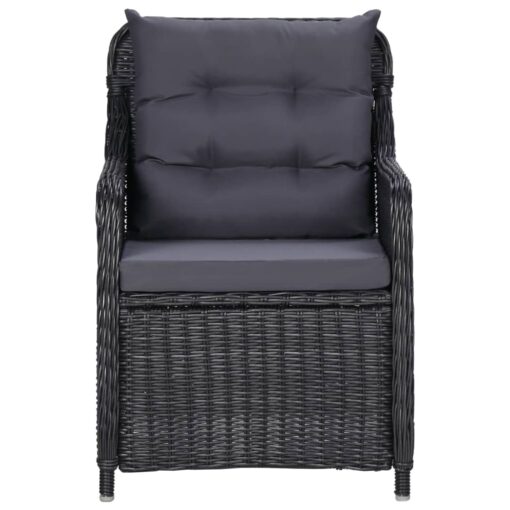 7 Piece Garden Dining Set Black - Image 3