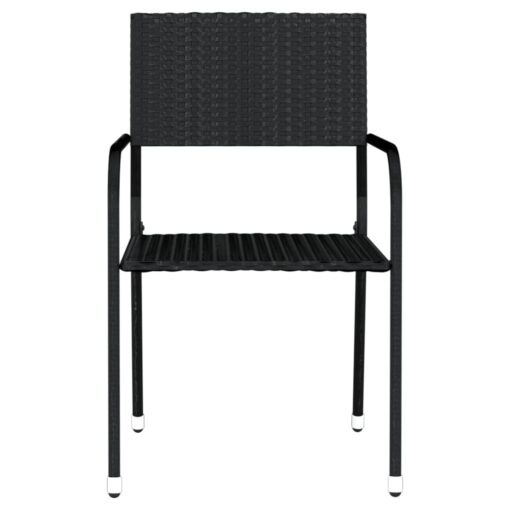 vidaXL 7 Piece Garden Dining Set Black