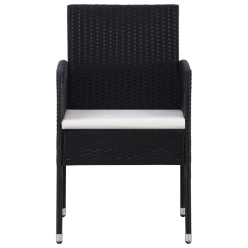  3 Piece Garden Dining Set Black - Image 2