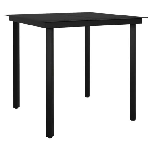  3 Piece Garden Dining Set Black - Image 3