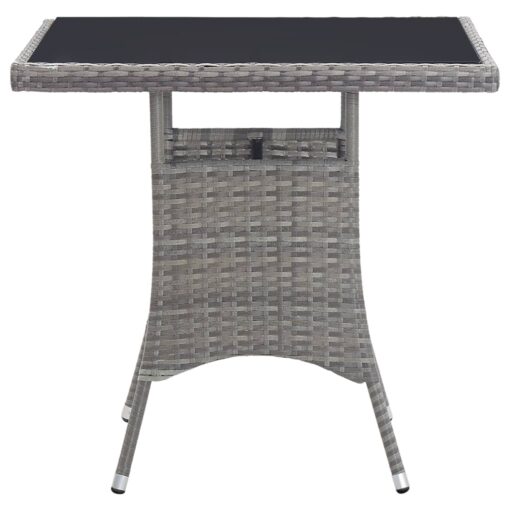 Garden Table Grey 80x80x74 cm Poly Rattan - Image 2