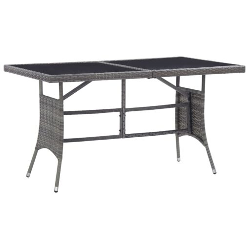 vidaXL Garden Table Grey 140x80x74 cm Poly Rattan