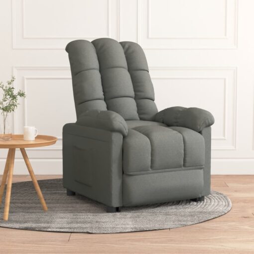 vidaXL Recliner Chair Dark Grey Fabric