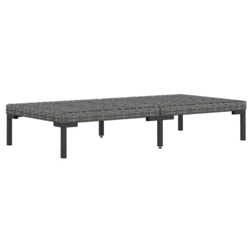 5 Piece Garden Lounge Set with Cushions Poly Rattan Dark Grey - Image 3