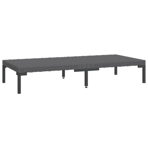 5 Piece Garden Lounge Set with Cushions Poly Rattan Dark Grey - Image 3