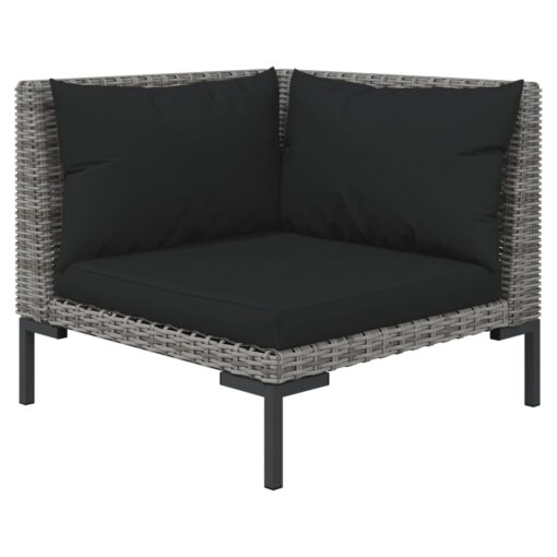  13 Piece Garden Lounge Set with Cushions Poly Rattan Dark Grey - Image 3