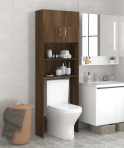 vidaXL Washing Machine Cabinet Brown Oak 64x25.5x190 cm