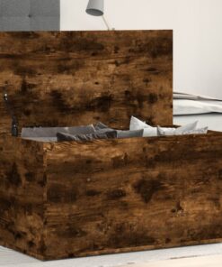 vidaXL Storage Chest Smoked Oak 84x42x46 cm Engineered Wood