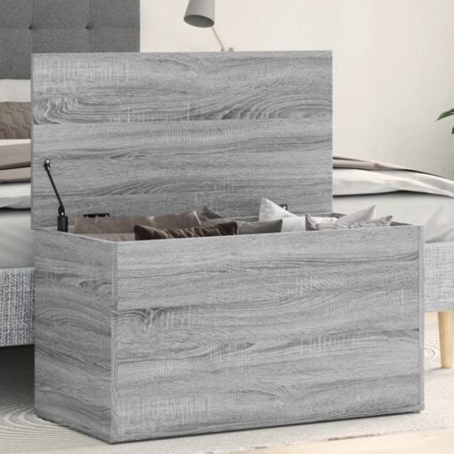 vidaXL Storage Chest Grey Sonoma 84x42x46 cm Engineered Wood